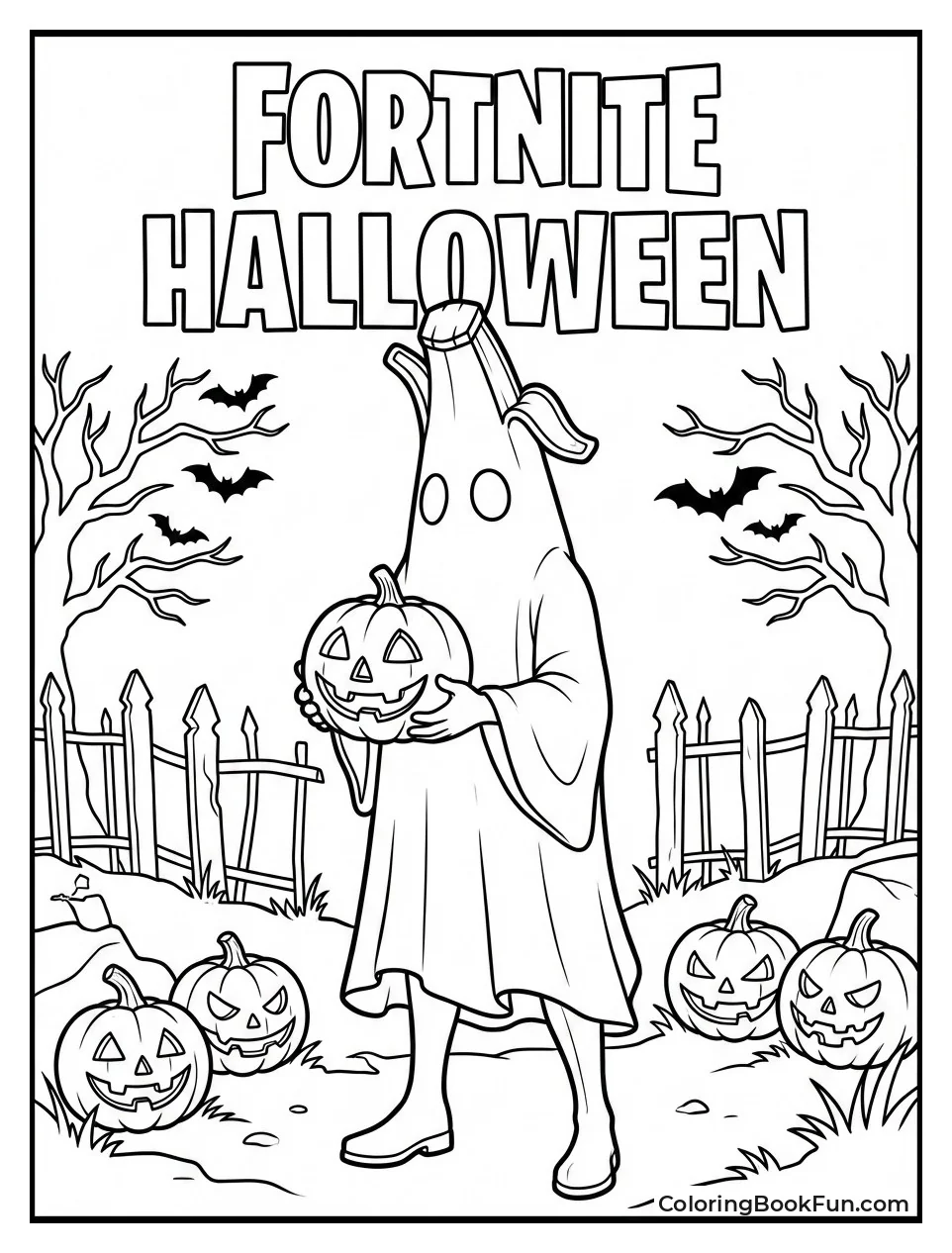 Ghost Peely Carves Pumpkin