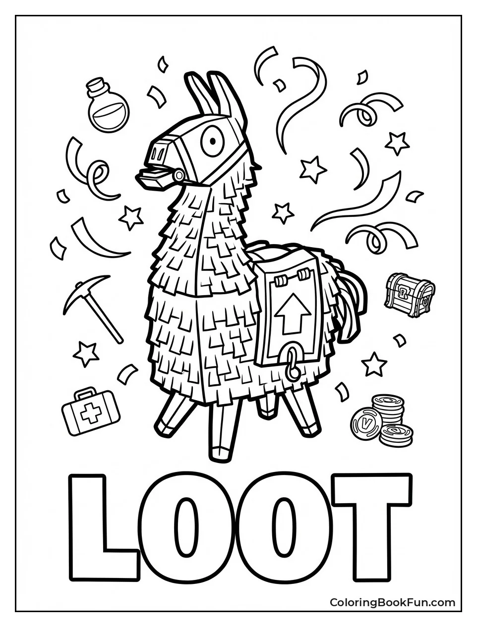 Loot Llama Spills Confetti