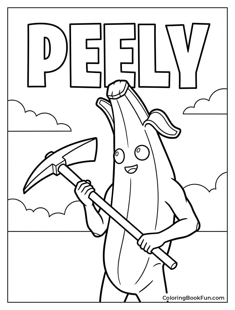 Peely Smiles Holding Pickaxe