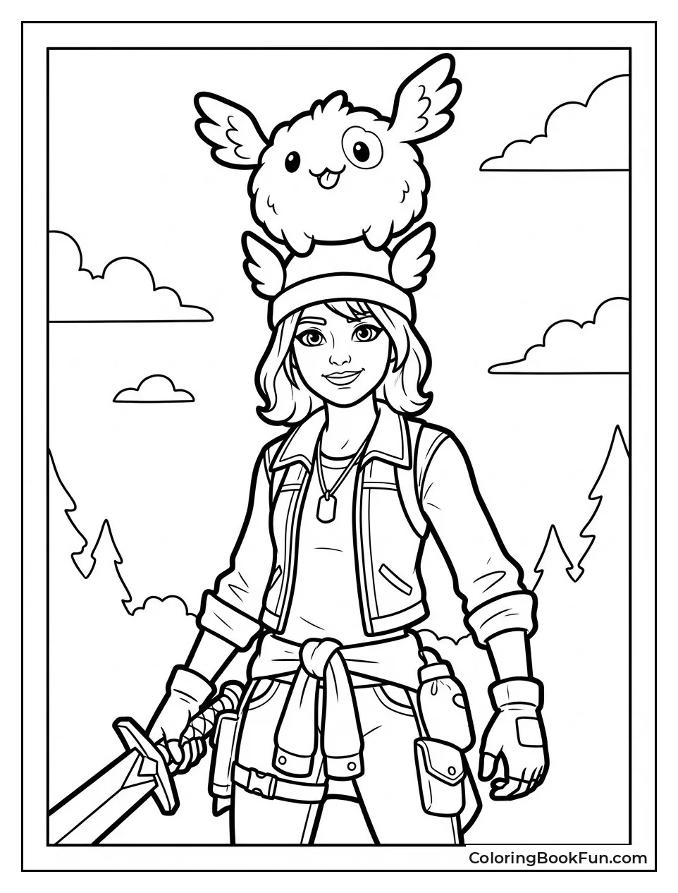 Skye Holds Sword with Ollie