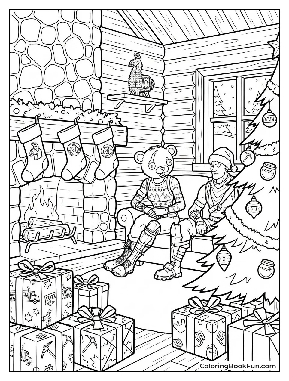 Cabin Glows with Fireplace