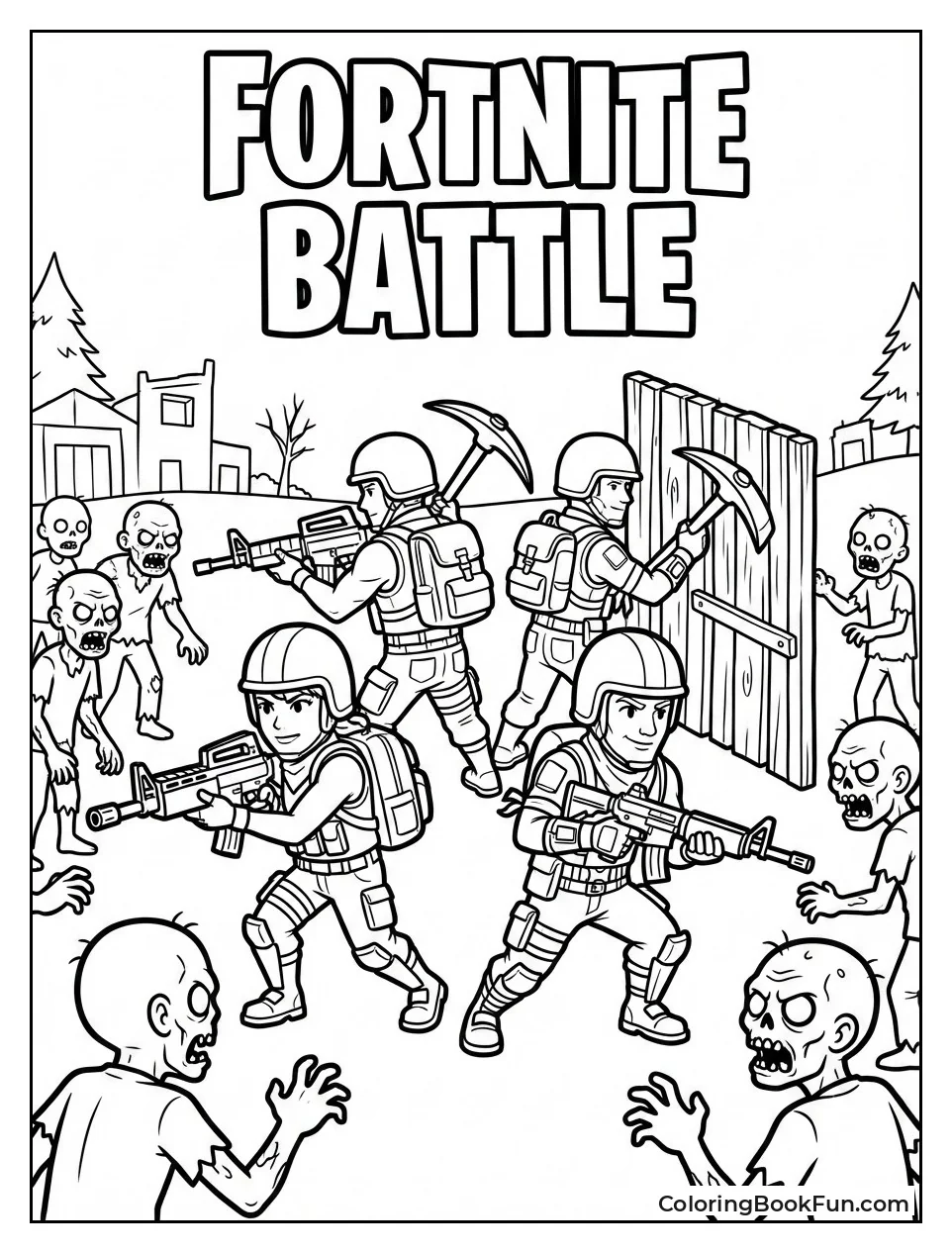 Squad Fights Zombie Horde