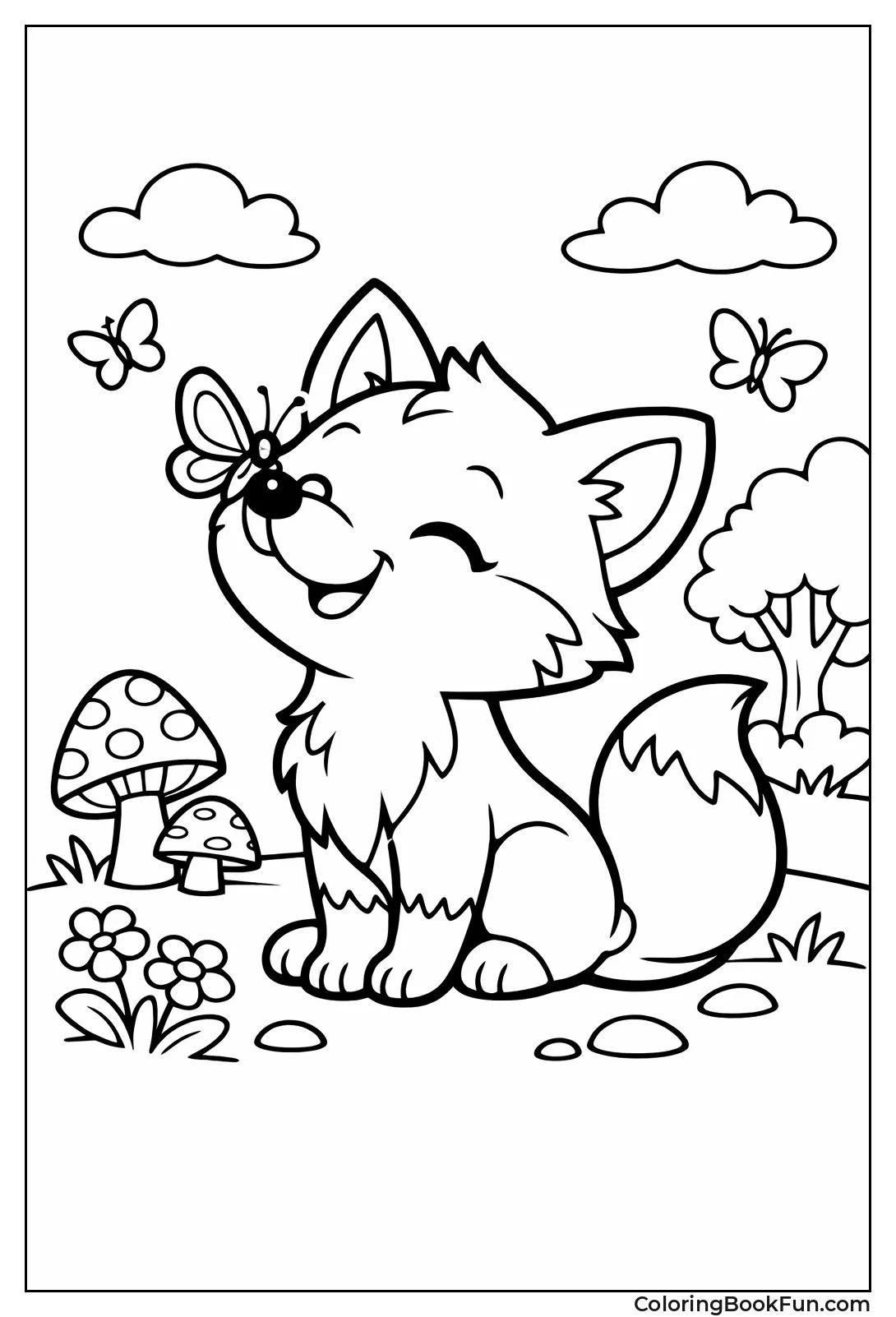 Fox Balancing Butterfly Nose