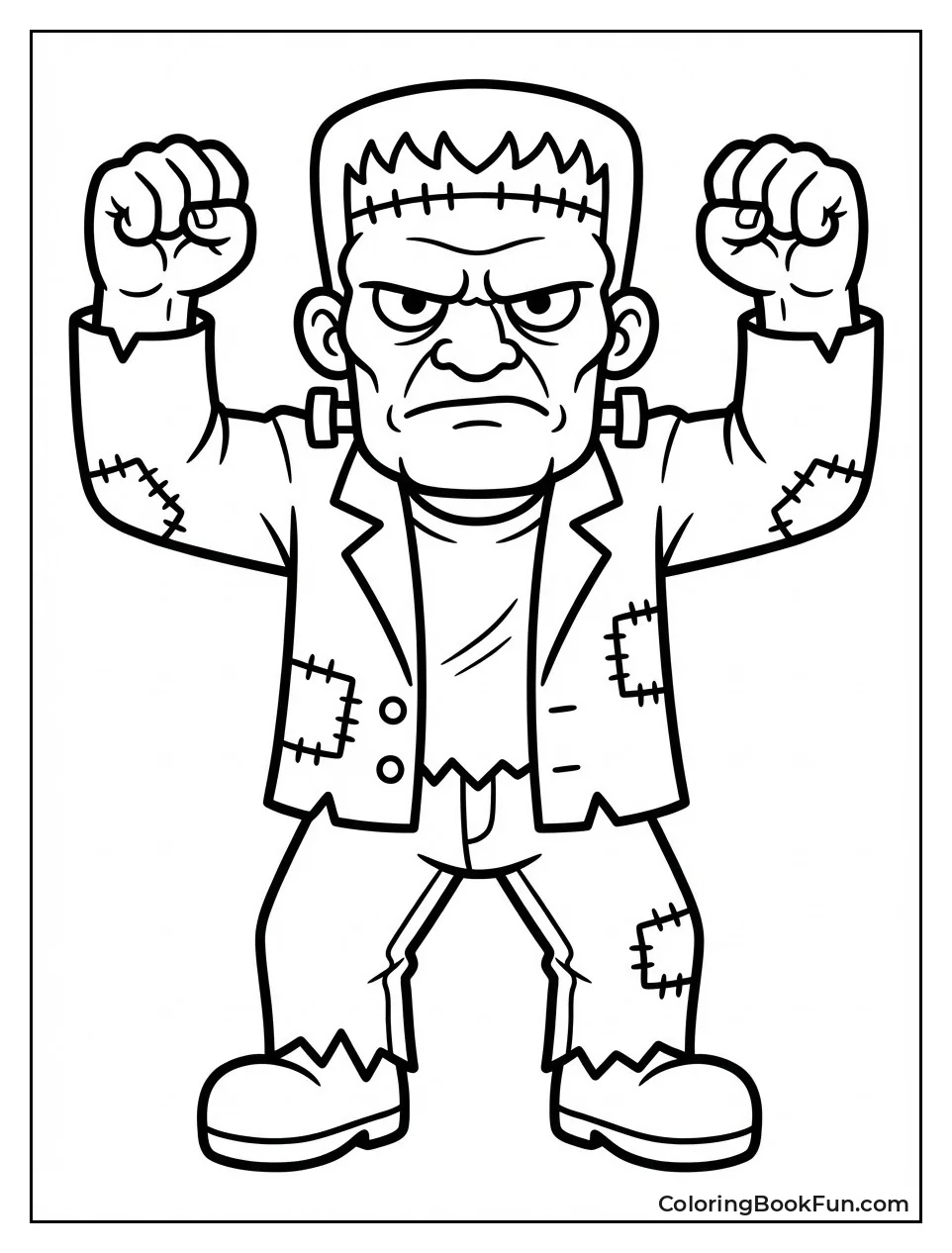 Angry Frankenstein Clenches Fists