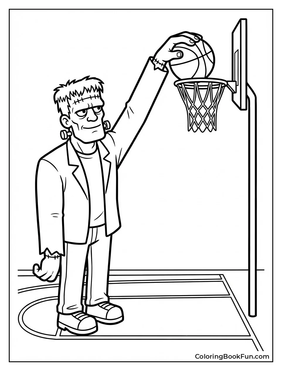 Frankenstein Dunks Basketball Easily