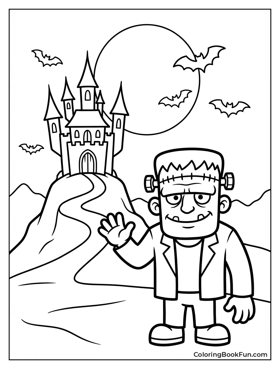 Spooky Castle under Moon