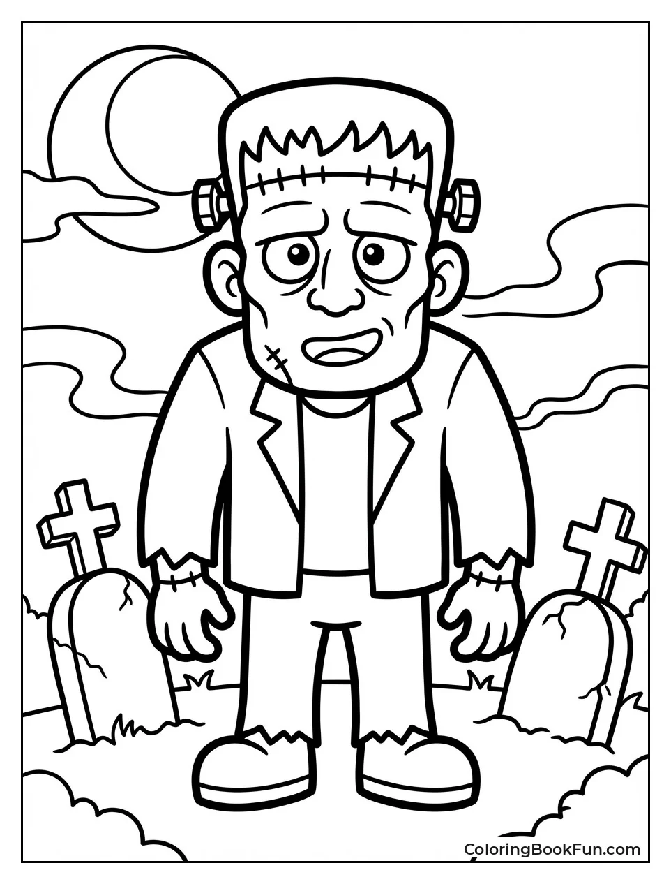 Moonlit Graveyard Tombstones