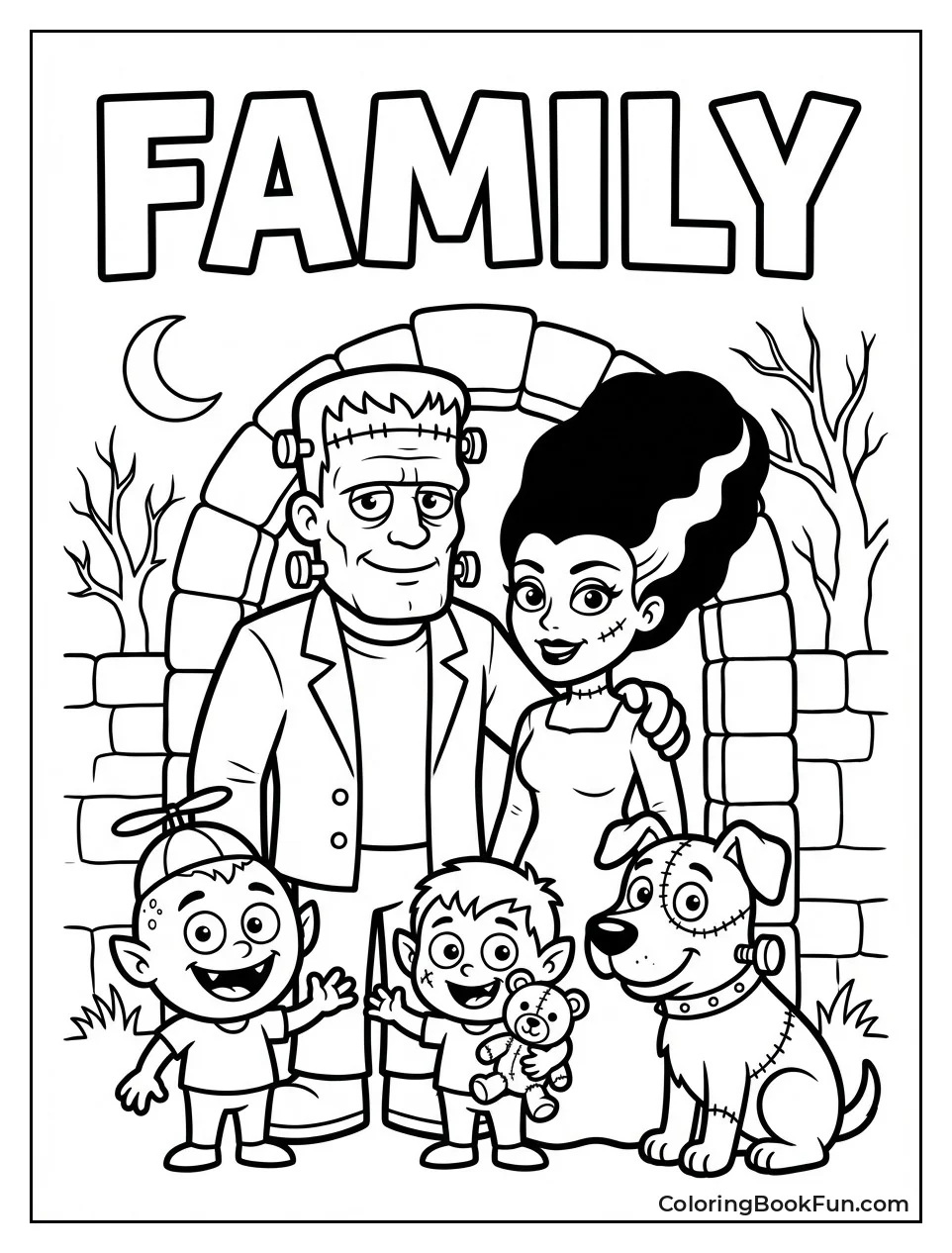 Happy Monster Family Portrait