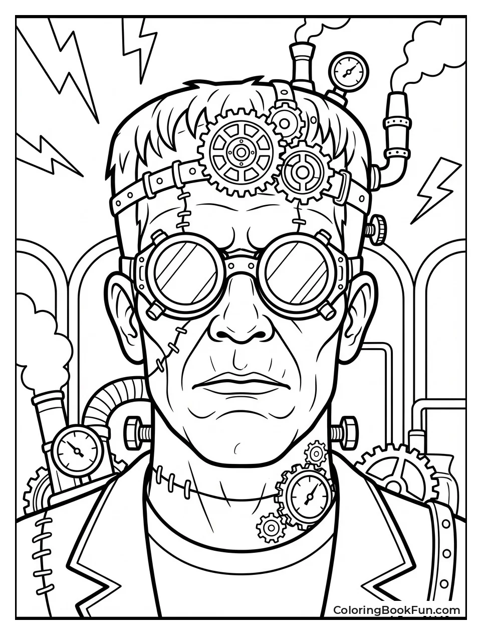 Steampunk Frankenstein Wears Goggles