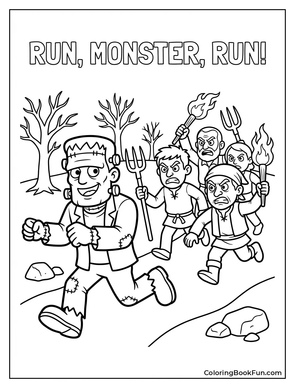 Villagers Chase Monster Torches