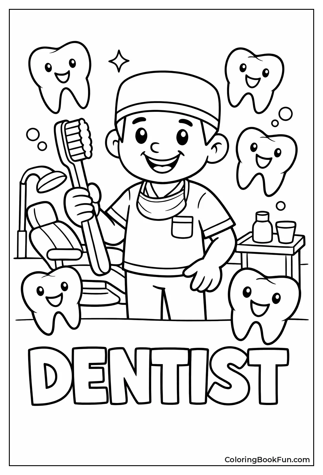 Smiling Dentist Holding Toothbrush