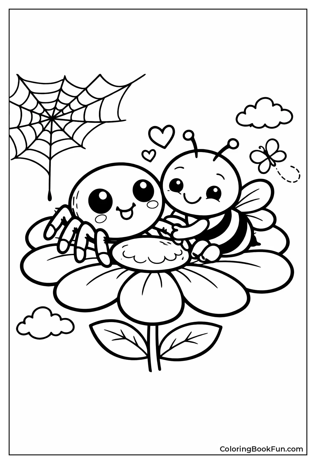 Spider Bees Share Pretty Flower