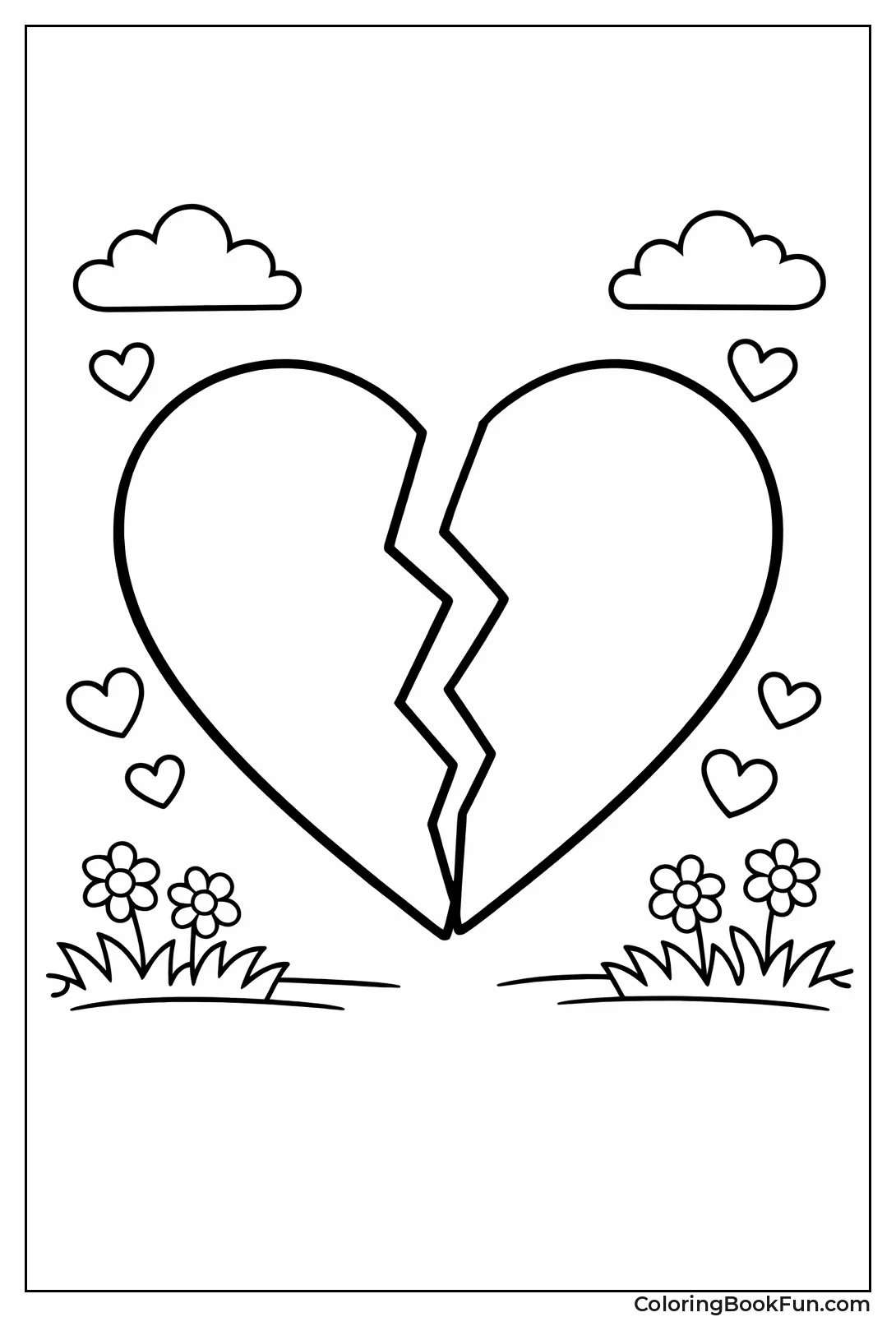 Jagged Split Friendship Heart