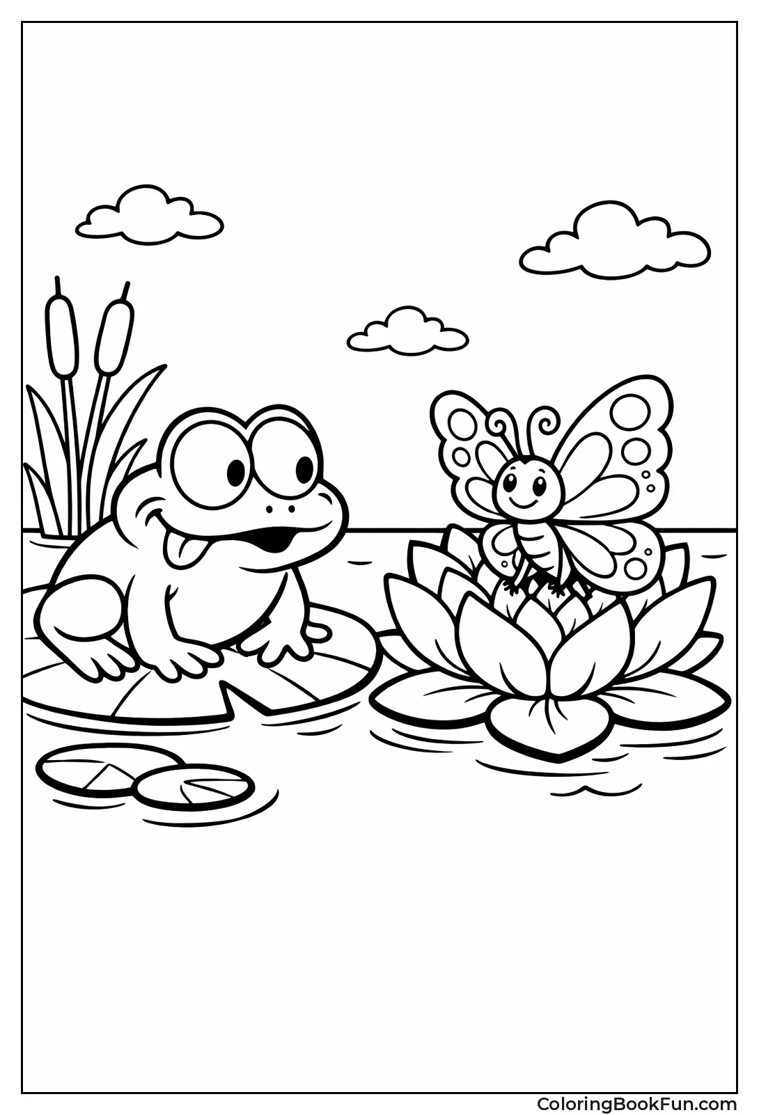 Frog Stares at Butterfly