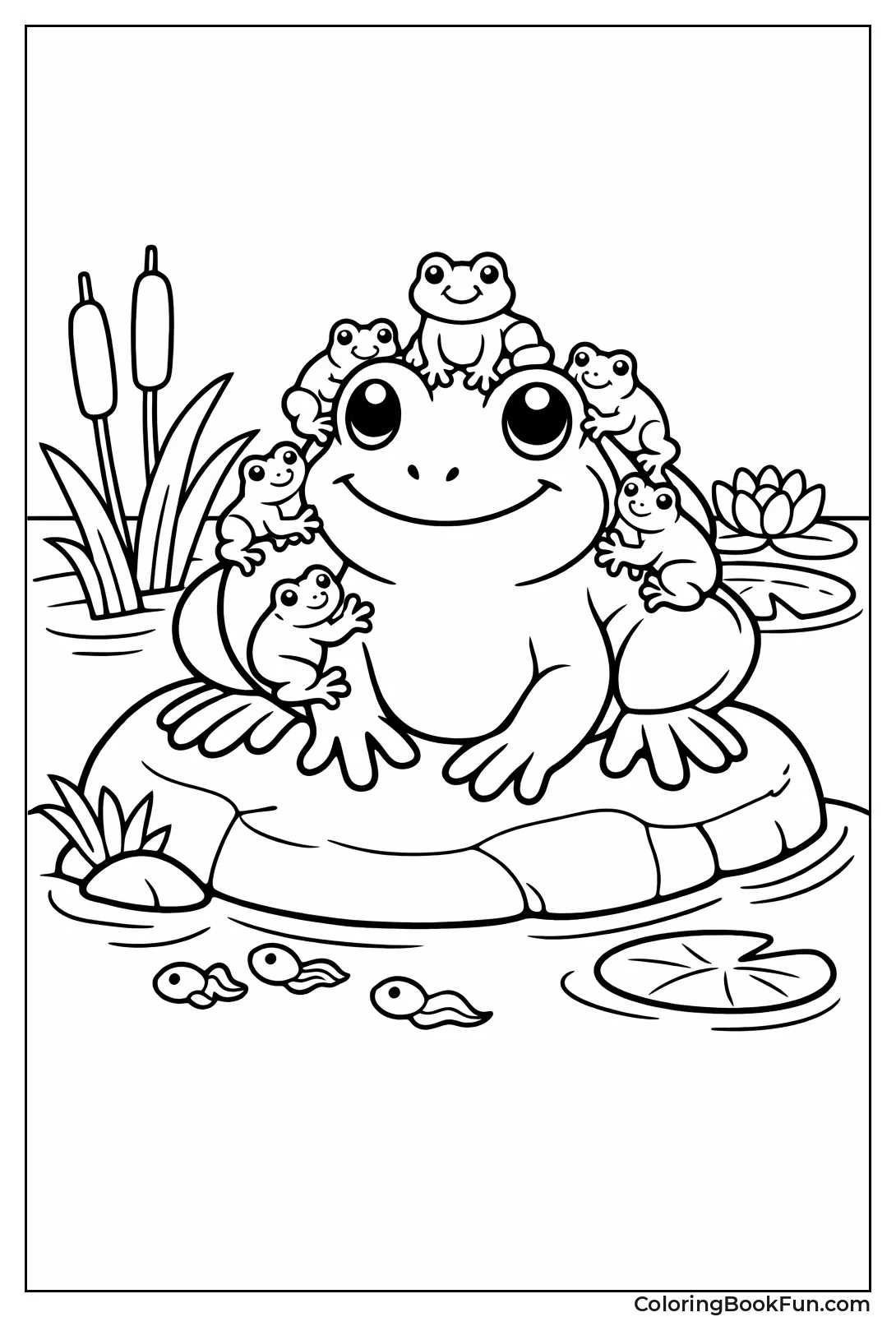 Mom Frog Carries Baby Frogs