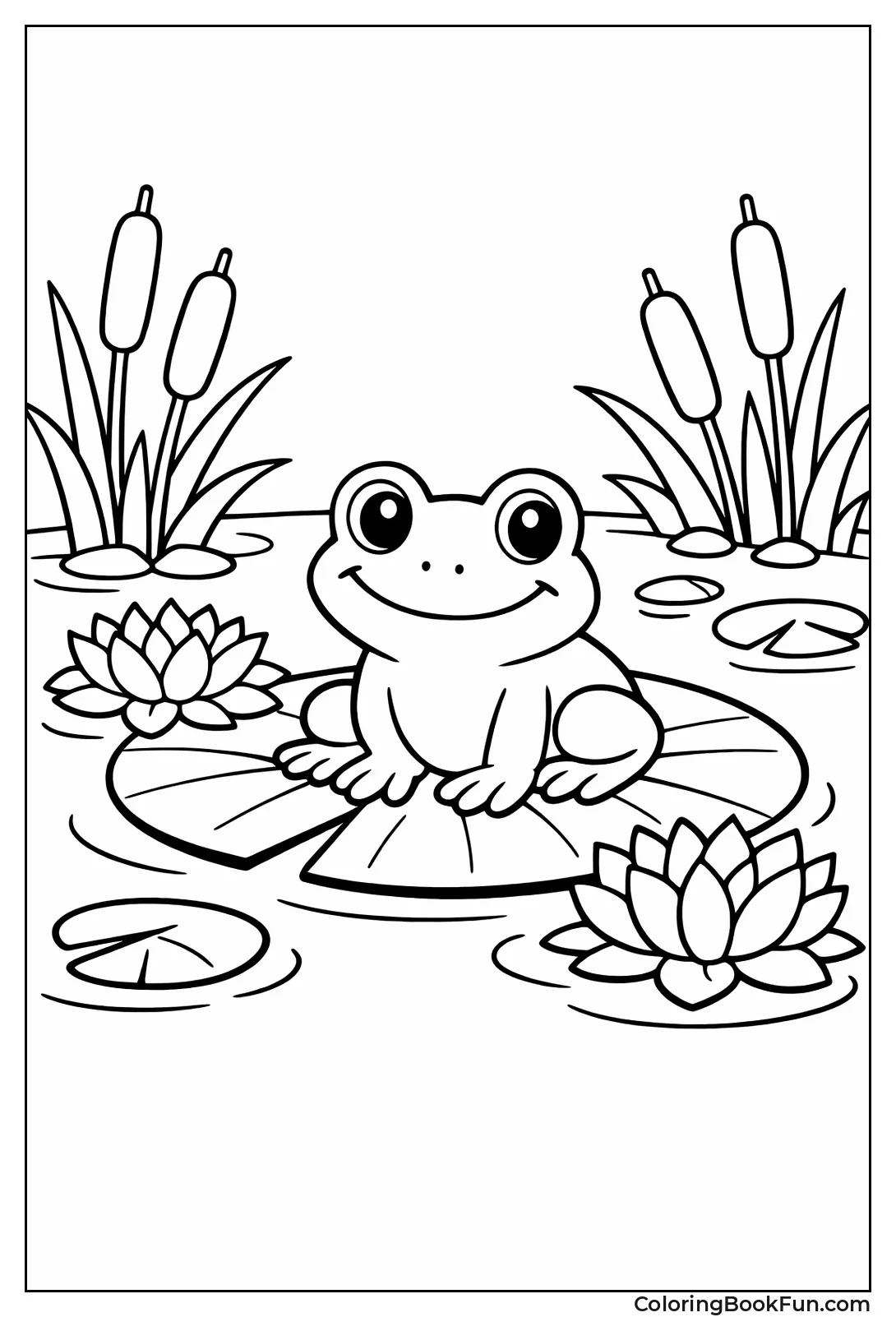 Frog Rests on Lily Pad