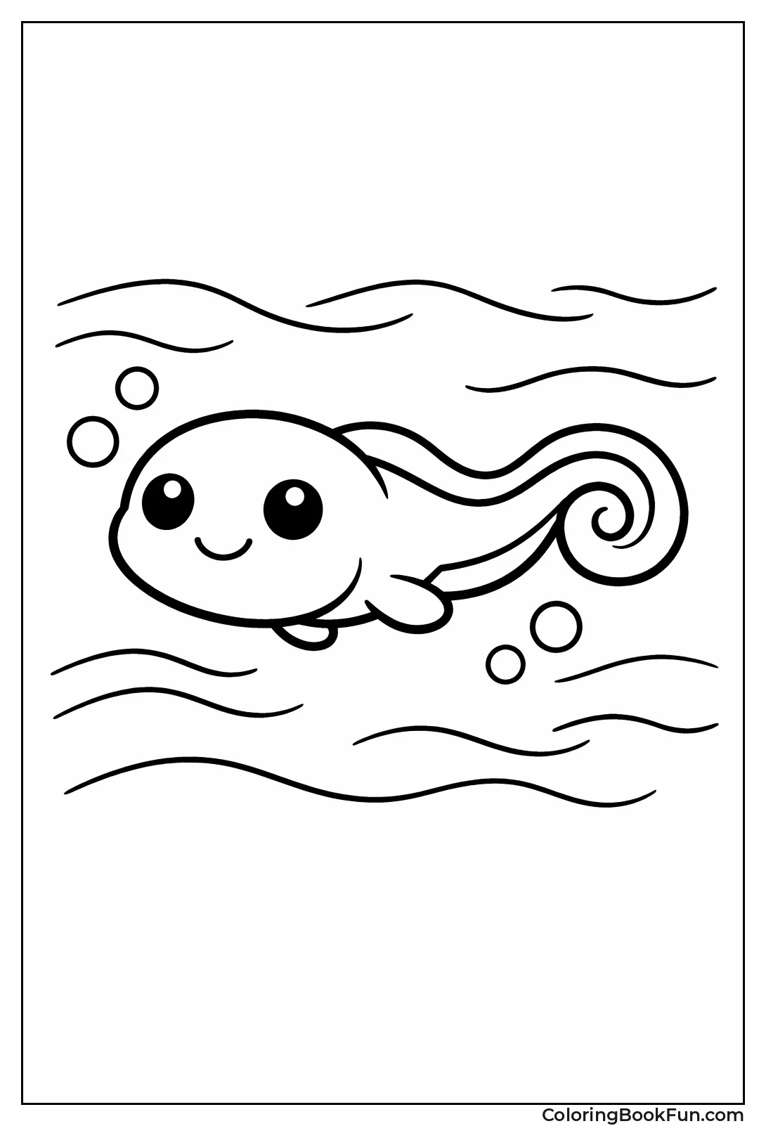 Tadpole Swims with Curly Tail