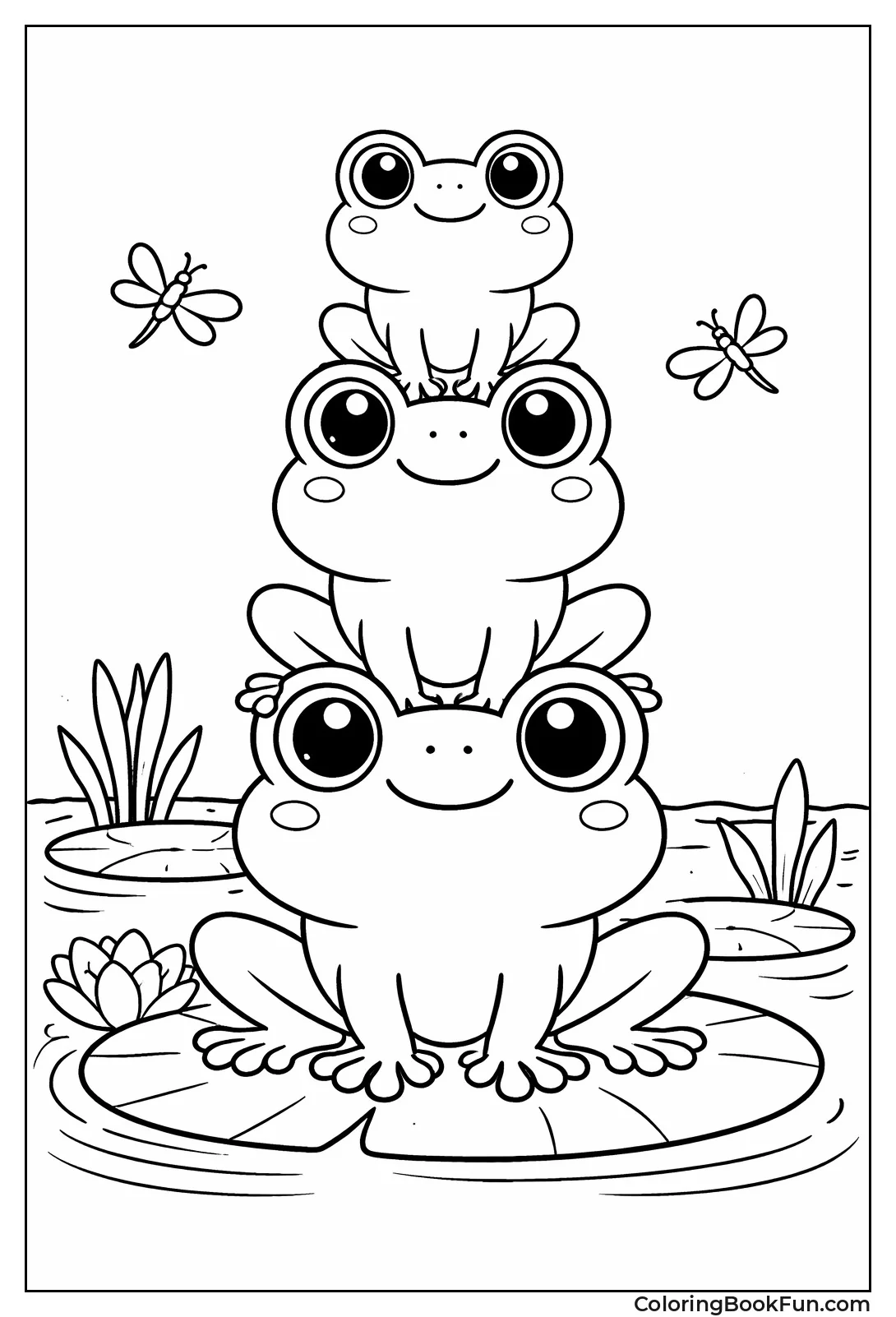 Stacked Frogs Form Totem Pole