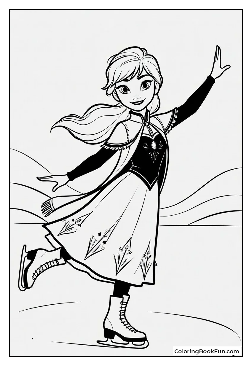 Anna Skates with Flying Scarf