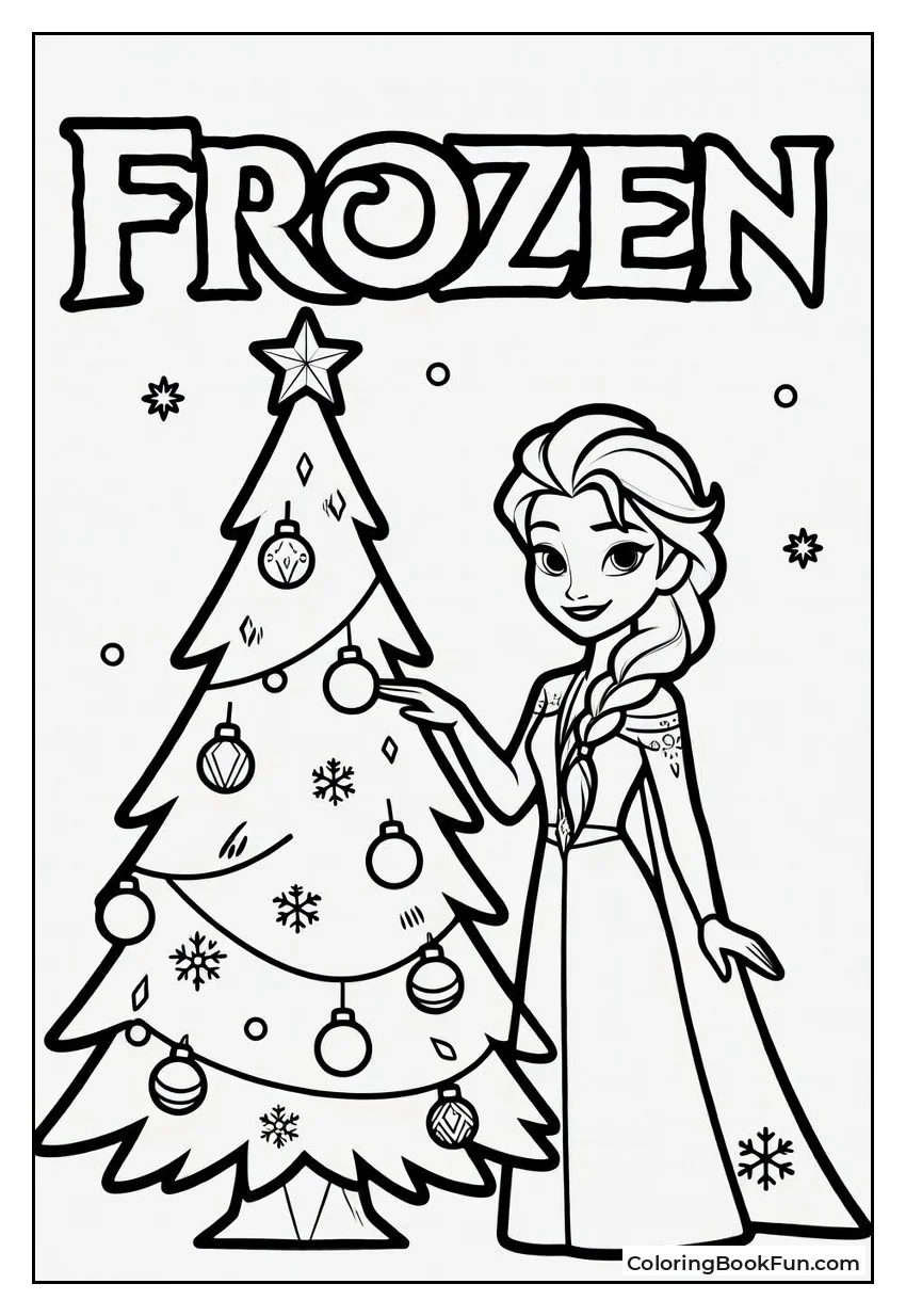 Elsa Decorates Christmas Tree