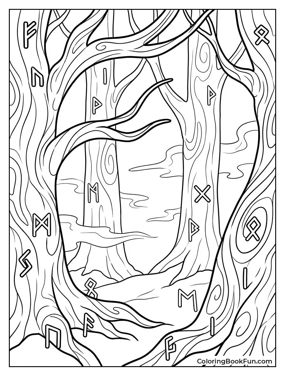 Enchanted Forest with Runes