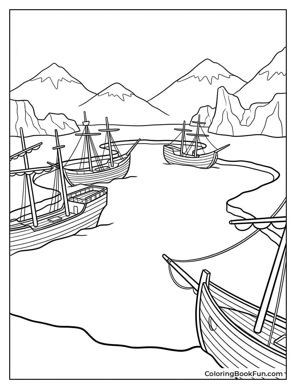 Ships Stuck in Fjord Ice