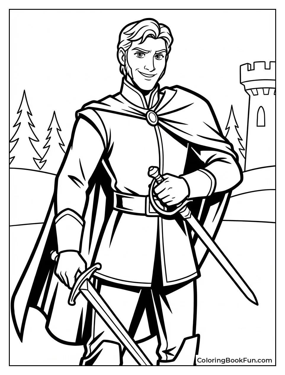 Hans Smirks with Sword