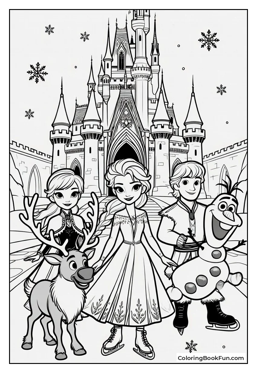 Friends Skate in Castle Courtyard