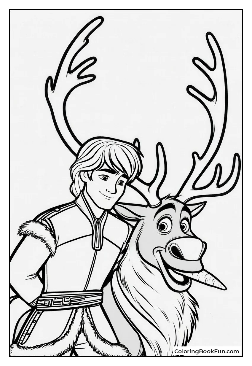 Kristoff Leans on Carrot-Chewing Sven