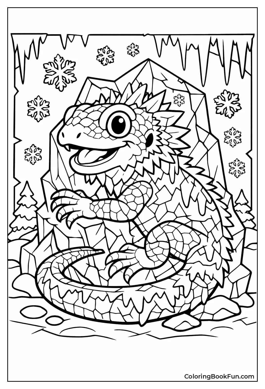 Lizard Covered in Frost