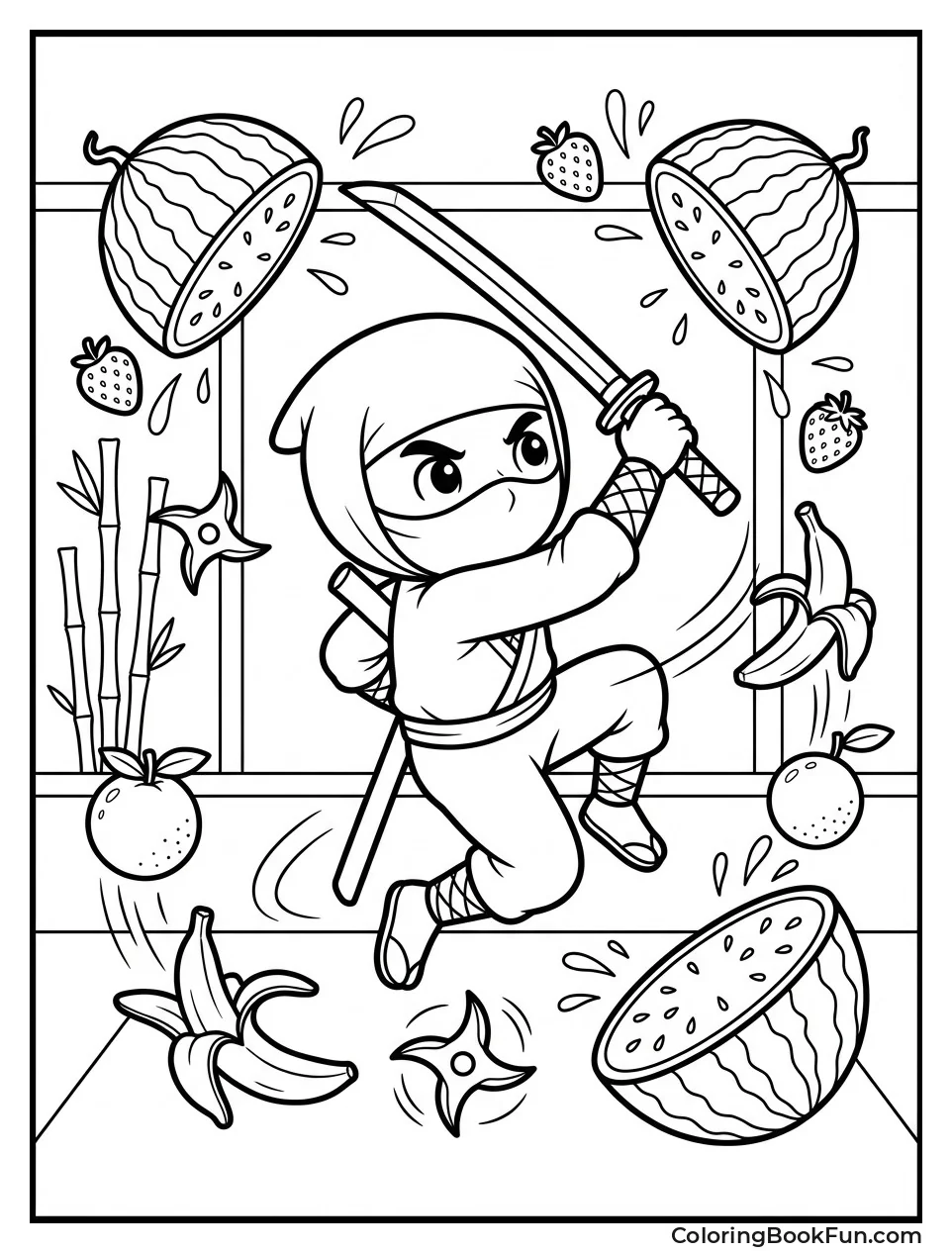 Ninja Slicing Flying Fruits