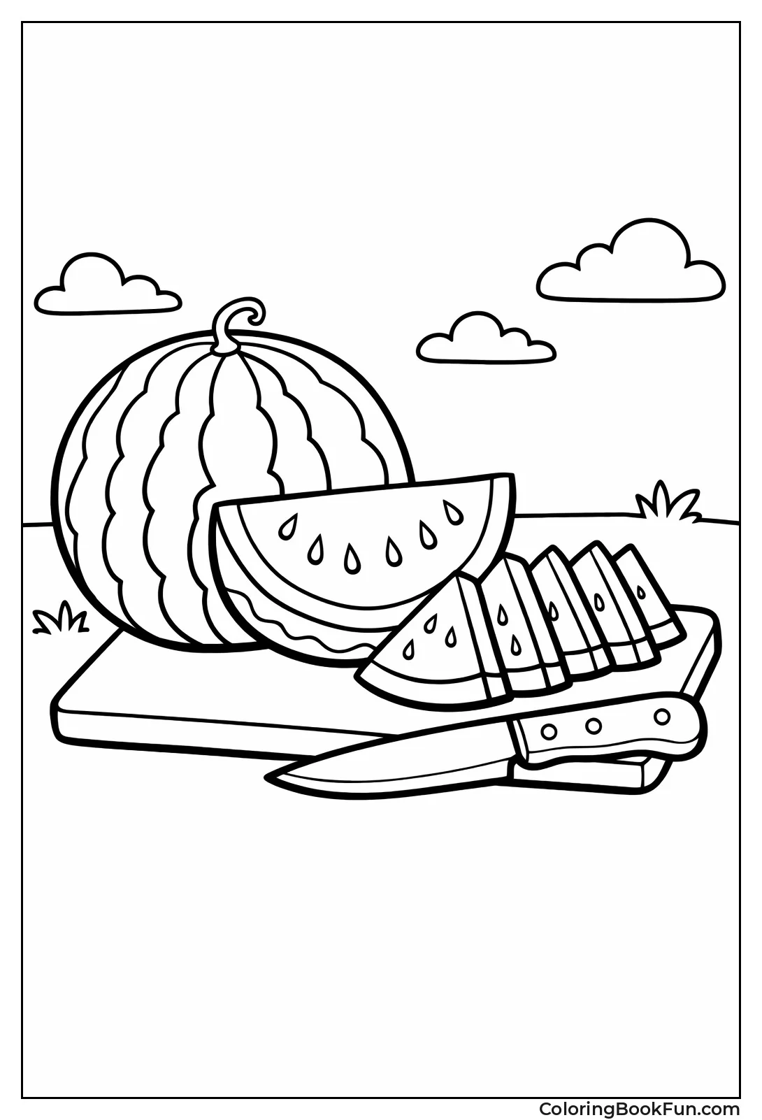 Slicing Watermelon Scene