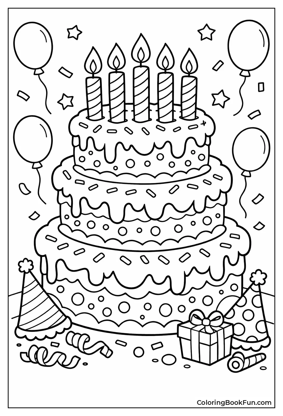 Full Page Birthday Cake