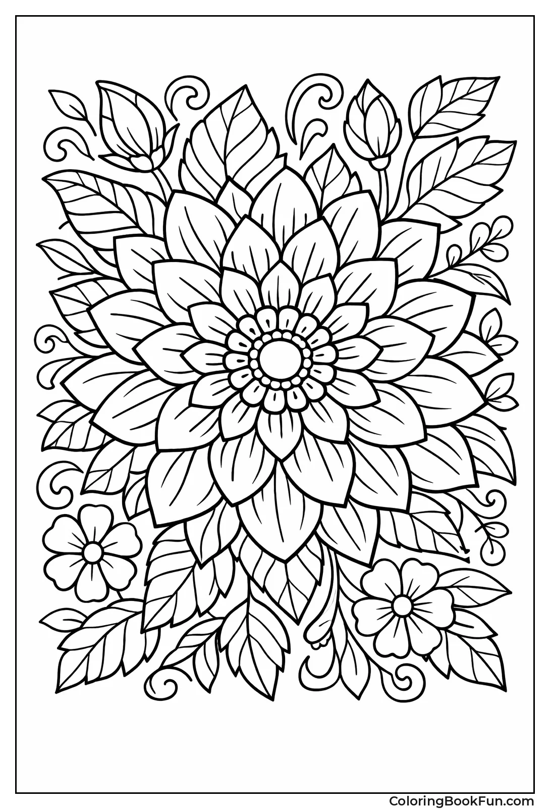Full Page Intricate Flower