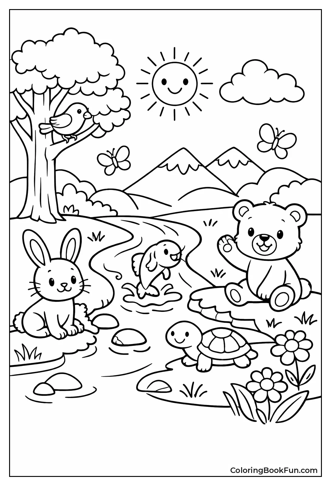 Rabbit Hops through Sunny Field