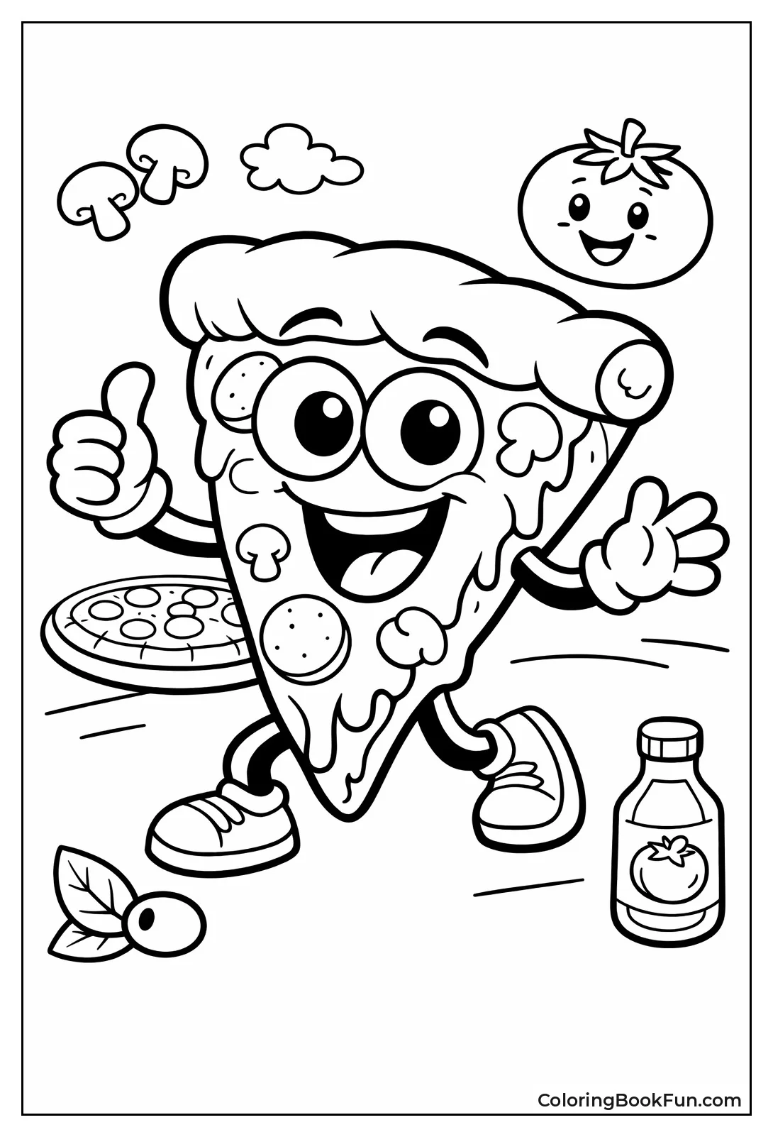 Funny Pizza Slice with Face