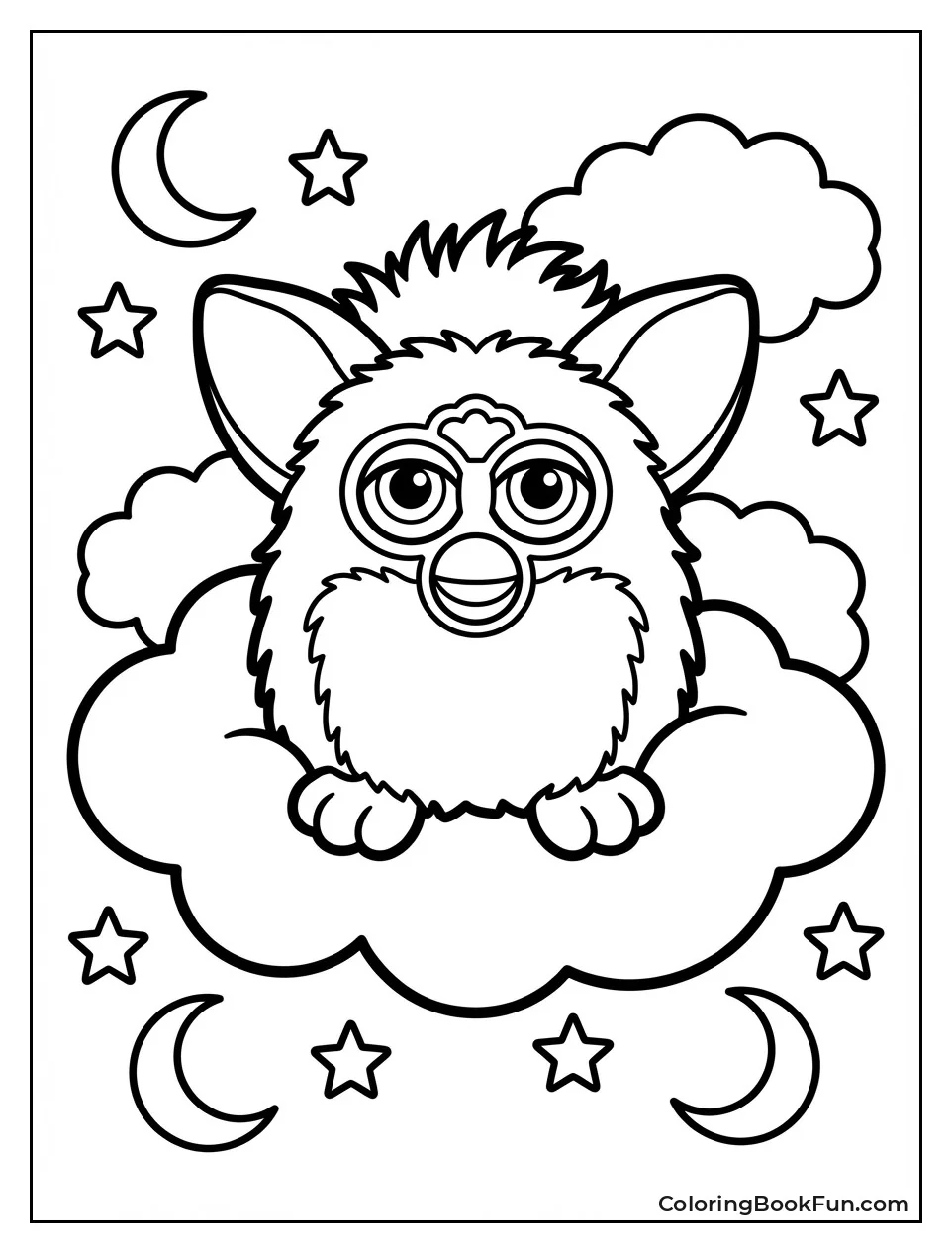 Furby Floating on Clouds