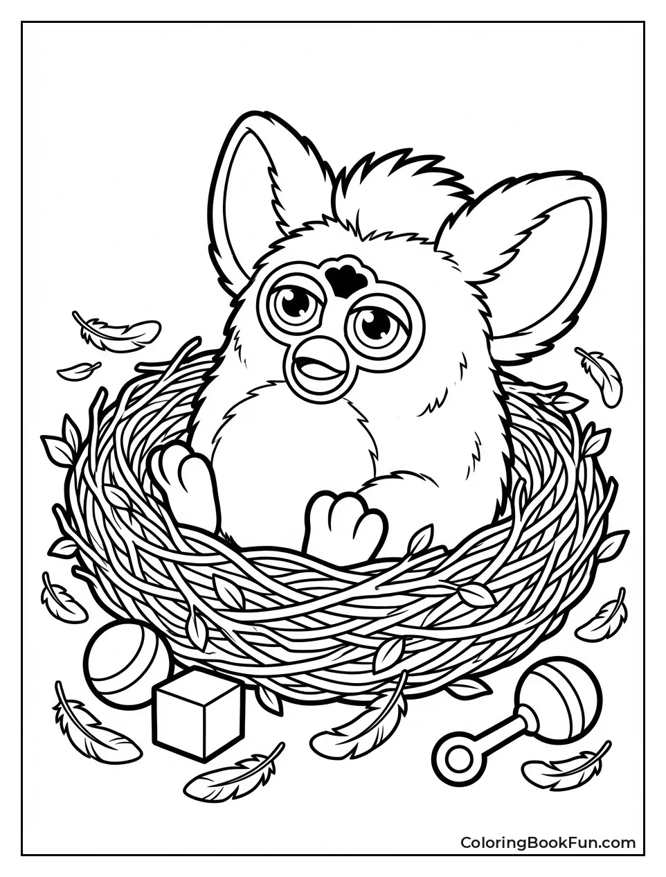Furby Relaxing in Nest