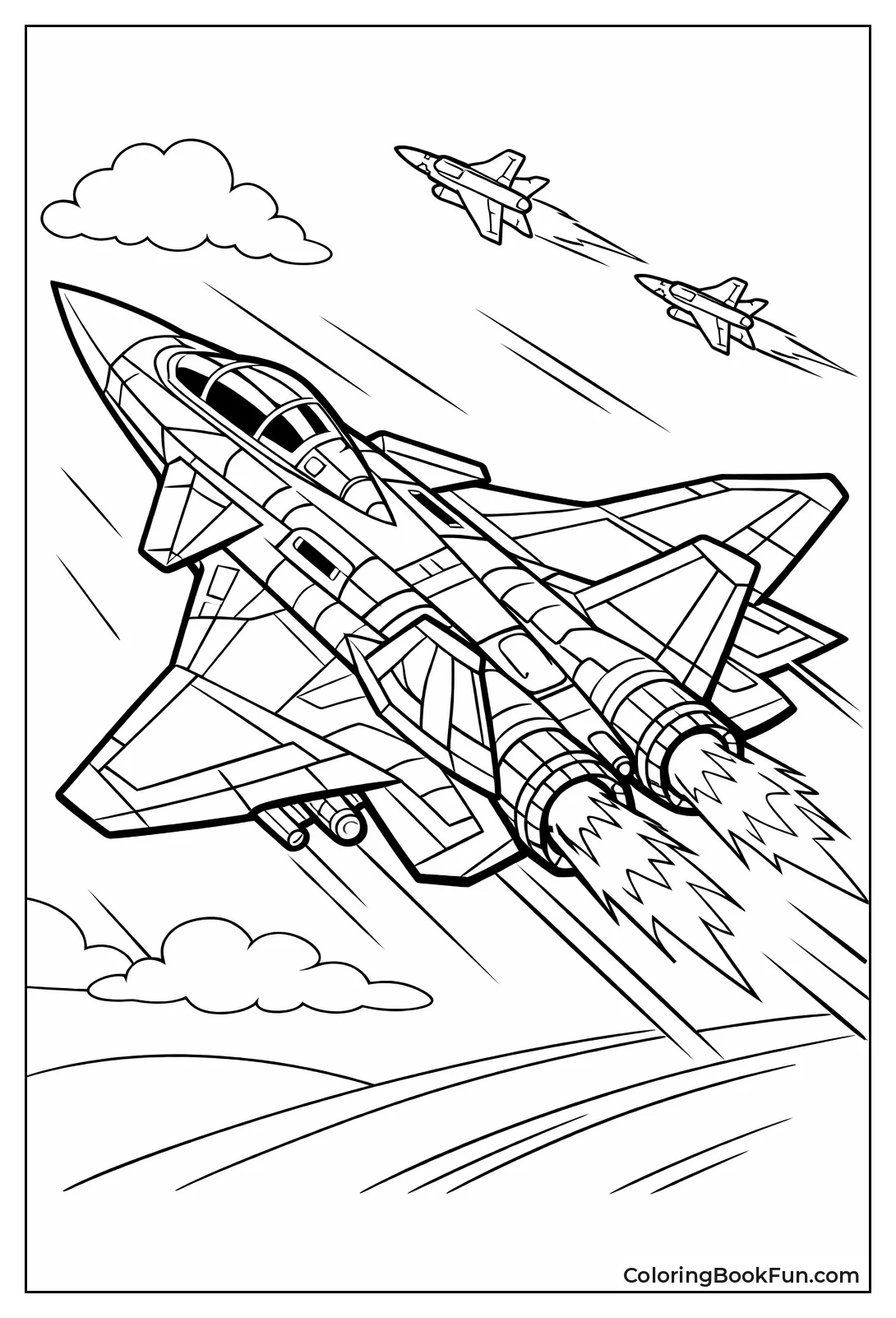 Futuristic Jet Glowing Engines