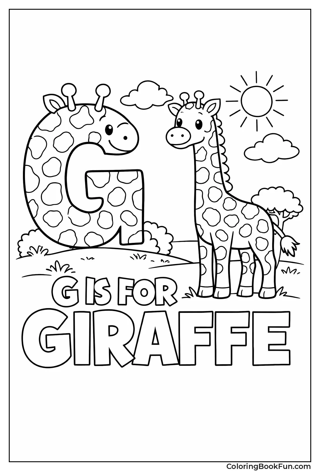 Letter G Shaped like Giraffe
