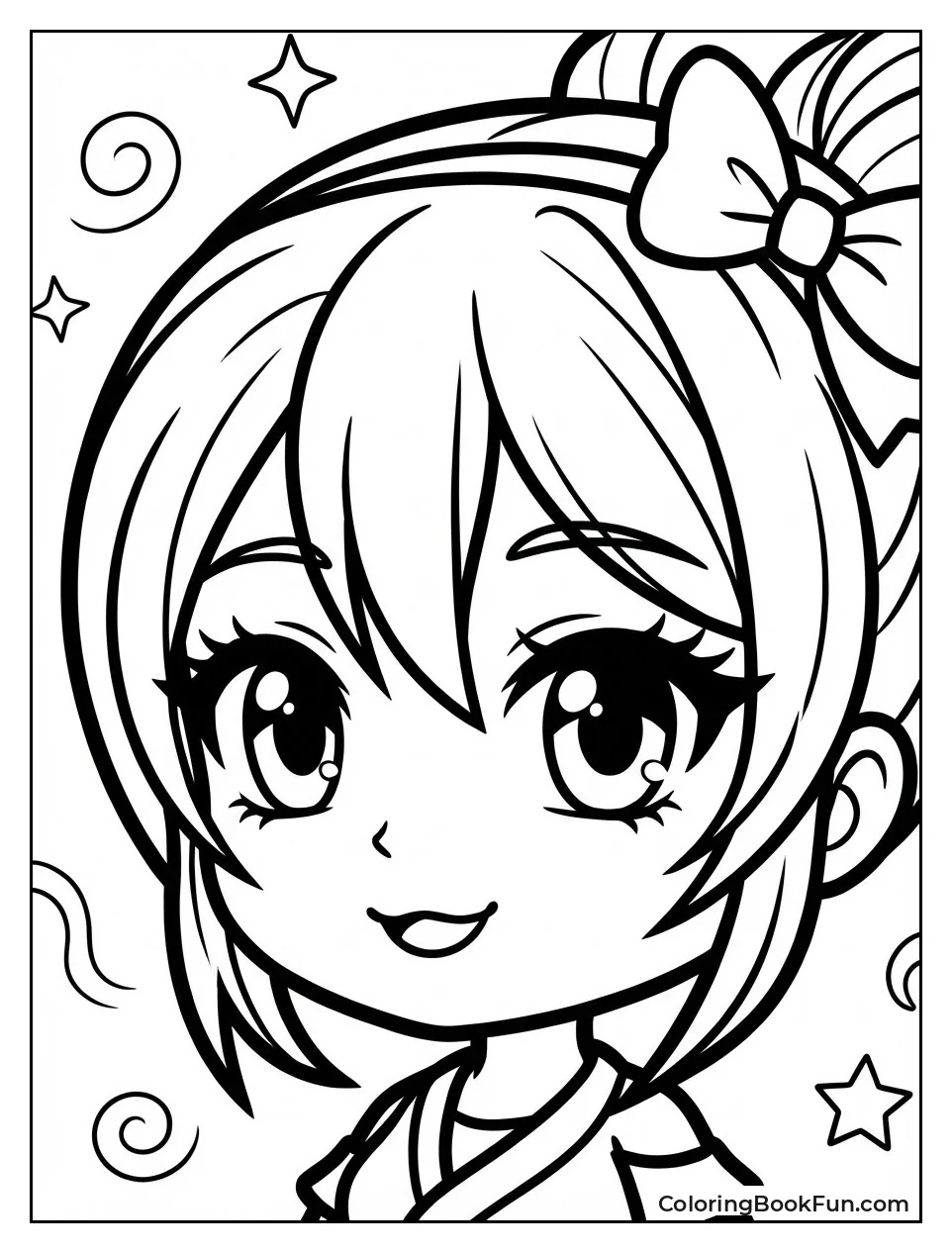 Anime Character Face Closeup