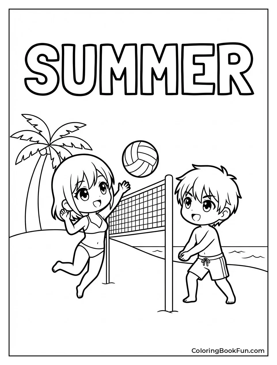 Kids Play Beach Volleyball