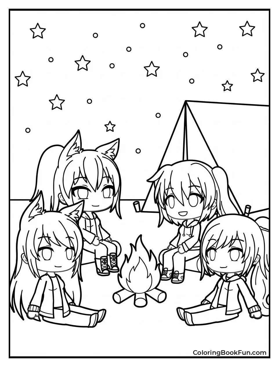 Friends Camp under Stars