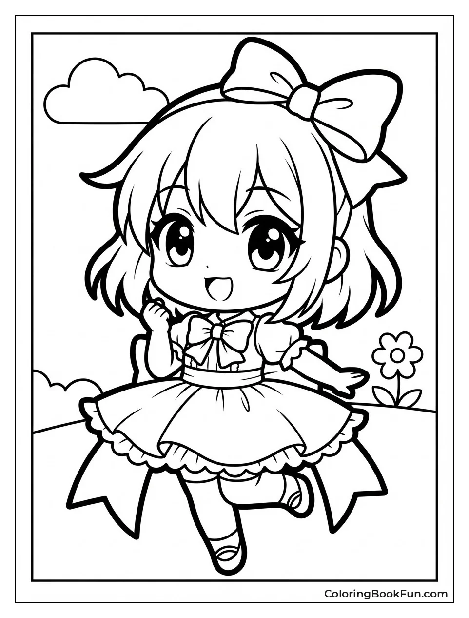 Cute Anime Girl Playing