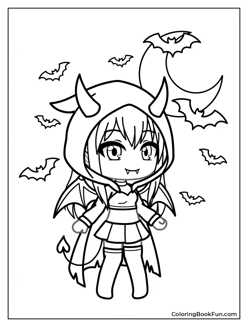 Spooky Demon Girl with Horns