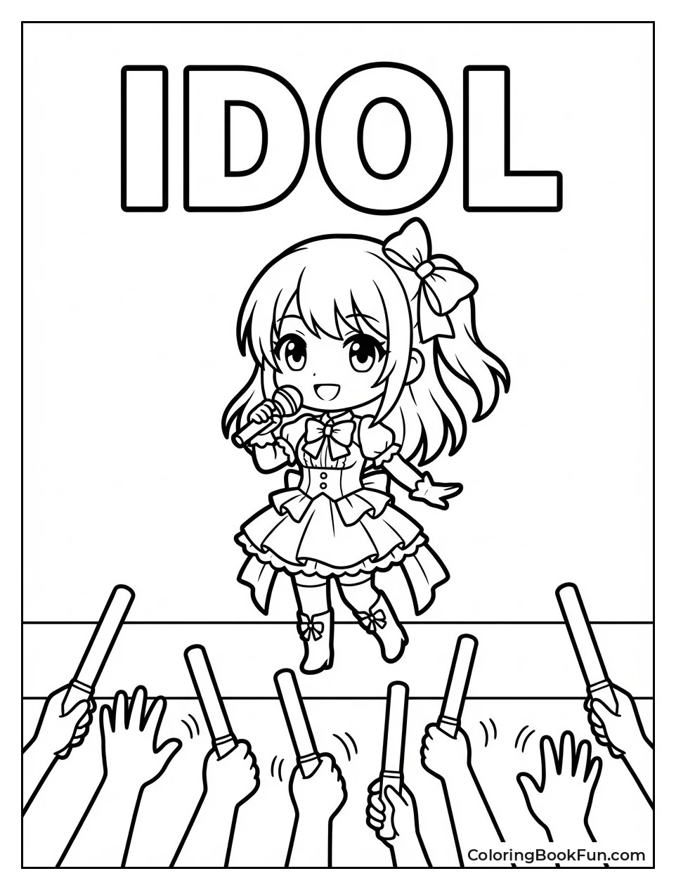 Idol Sings with Glow Sticks