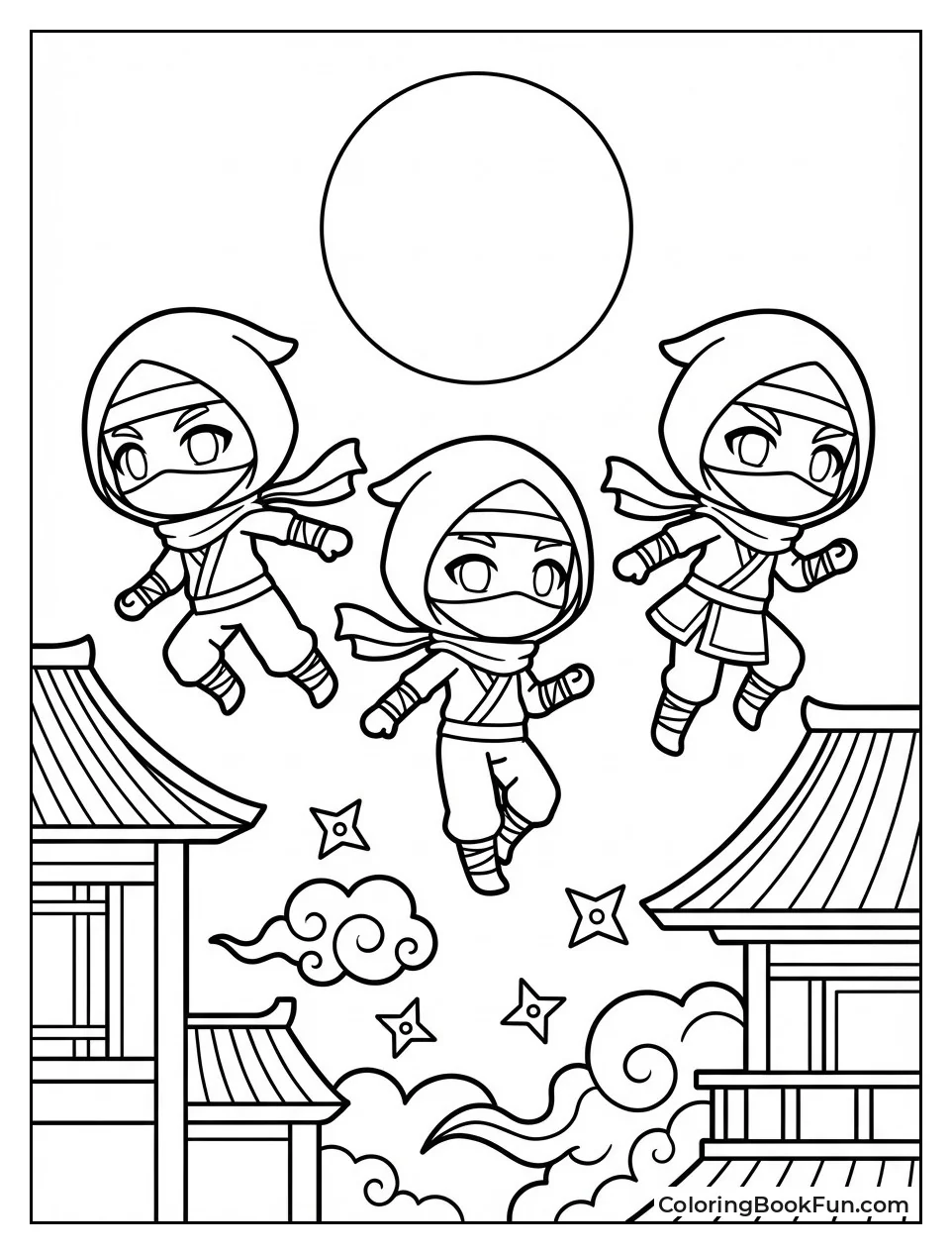 Ninjas Leap over Rooftops