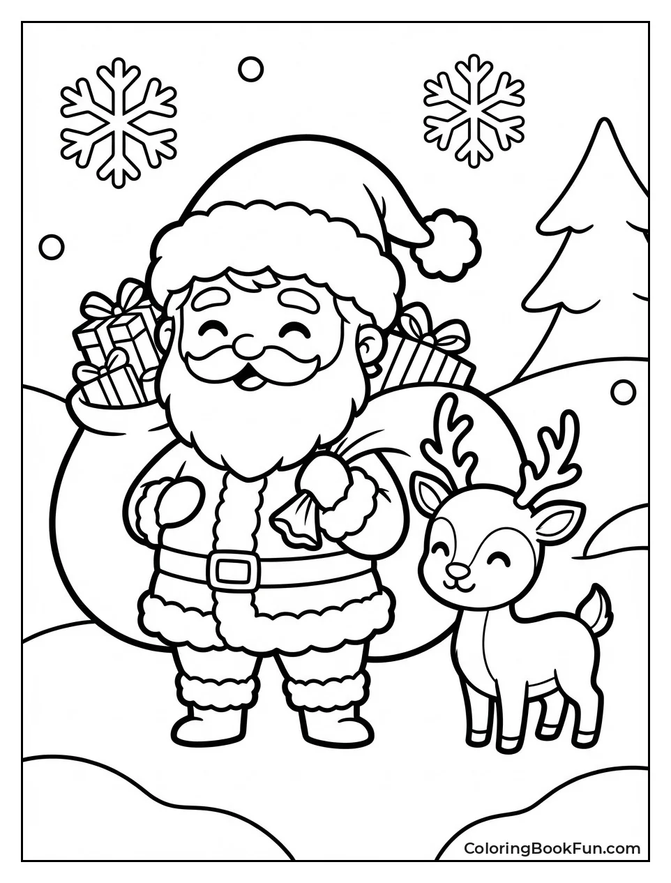 Santa Carries Gift Sack