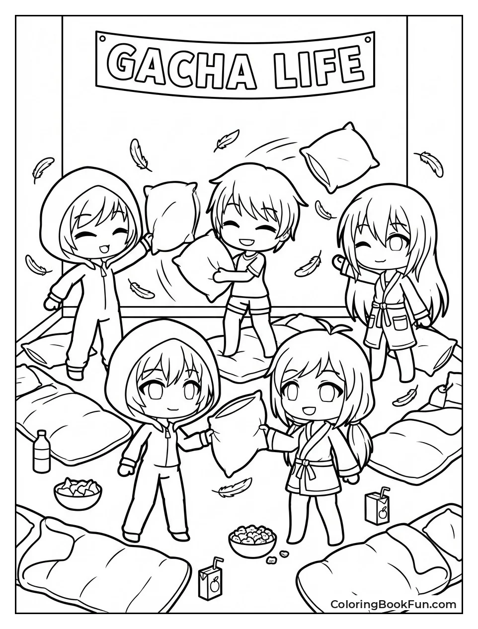 Friends Fight with Pillows