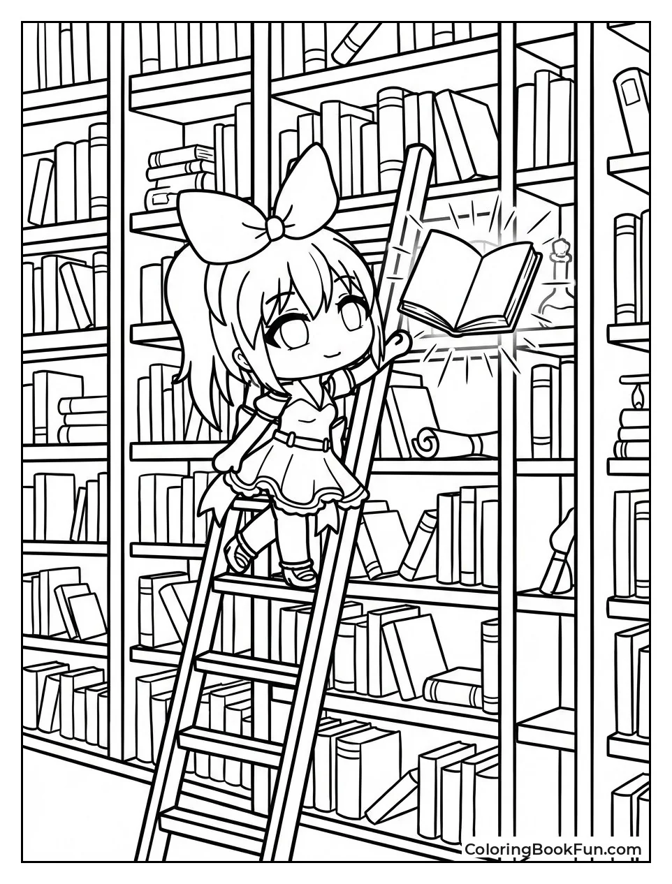 Girl Reaches Magic Book